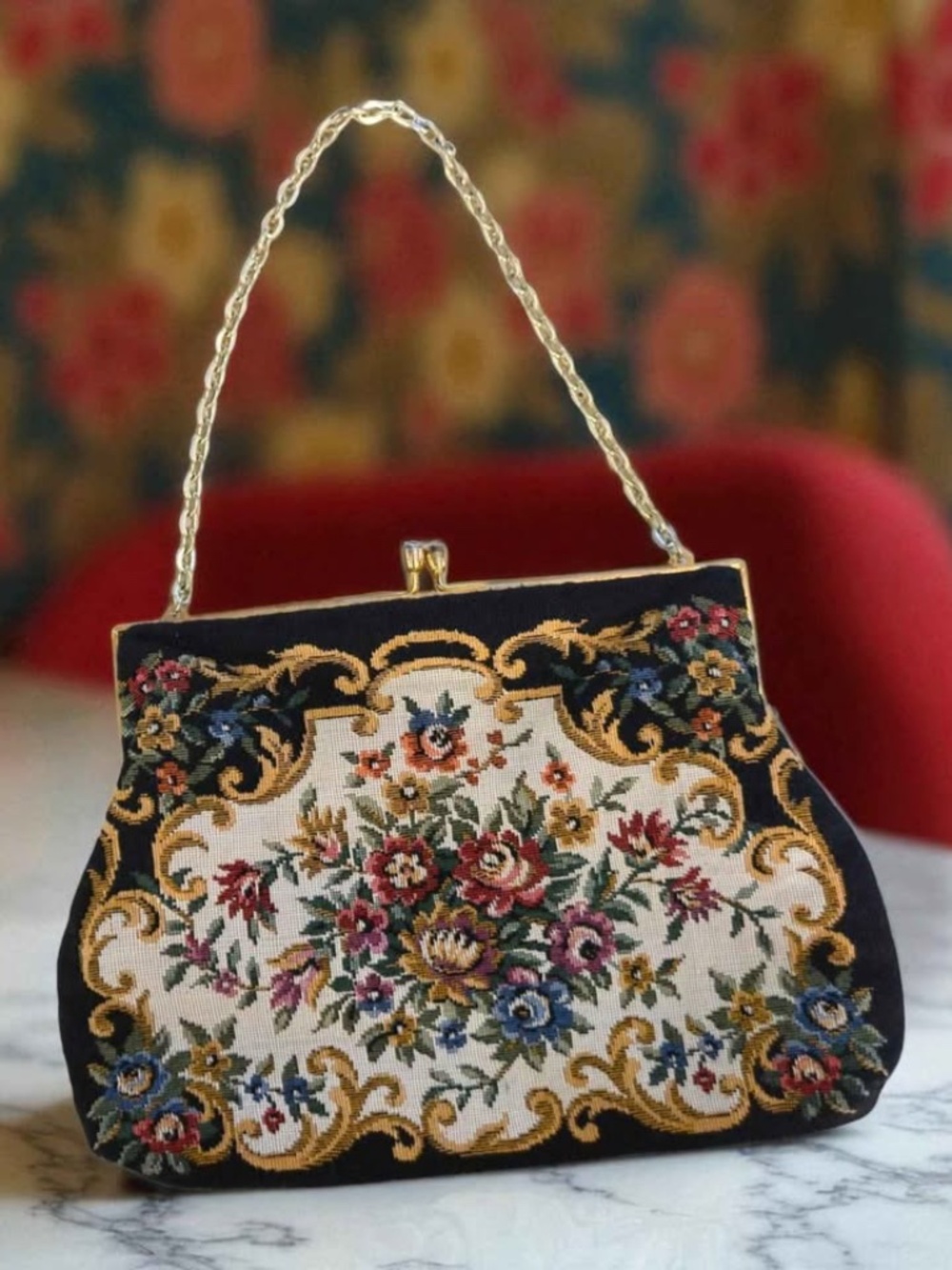 Vintage Tapestry Purse by Goldco - Picture 9 of 9